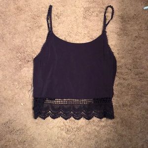 crochet navy blue crop top